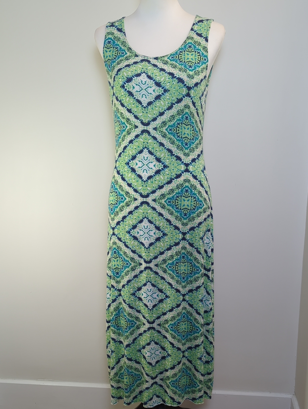 Romeo & Juliet Couture Geometric Diamond Boho Maxi Dress MEDIUM